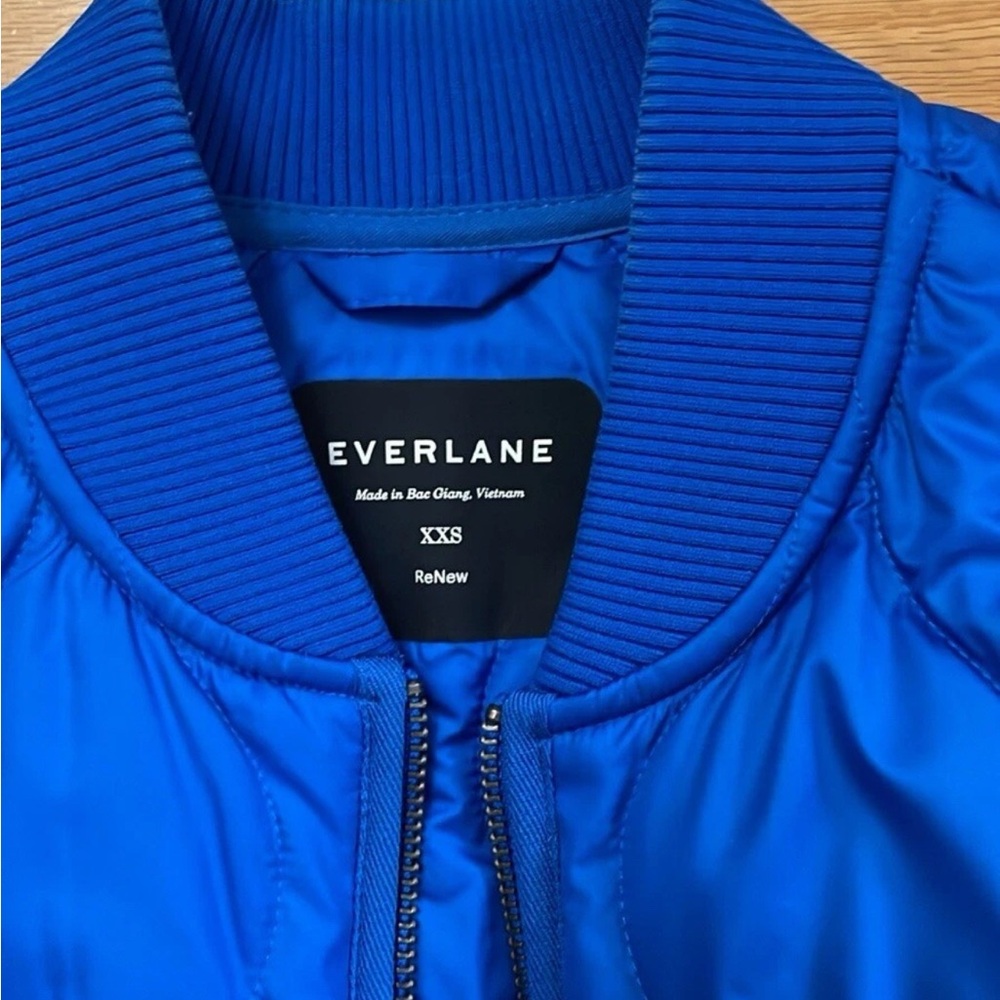 Everlane Renew Longline Quilted Puffer Coat in Lapis Blue - Picture 4 of 5